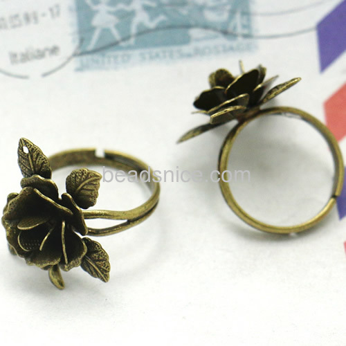 Vintage rings flower finger ring adjustable rings for women wholesale jewelry making supplies brass unique gift for friends