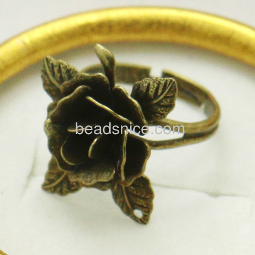 Vintage rings flower finger ring adjustable rings for women wholesale jewelry making supplies brass unique gift for friends
