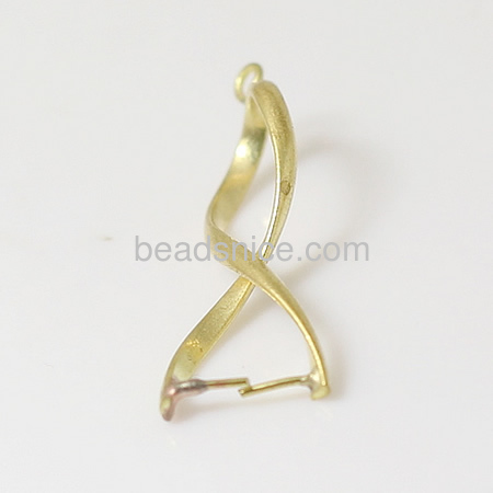 Pendant bail,pinch style,brass,many colors available,