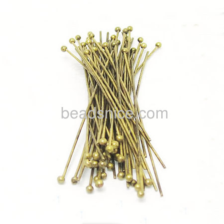 Brass Headpin,1.8x0.7x50mm,Nickel-Free,Lead-Safe,