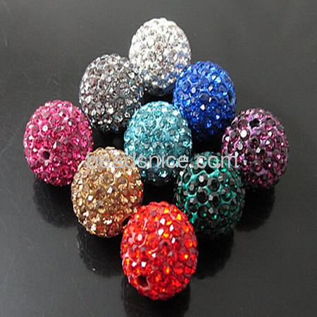 Rhinestone Plasticine Beads, plasticine bead with   Czech rhinestone, approx 88-90 pcs,  various colors for choice,half hole, pe