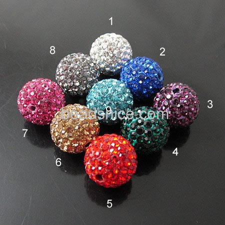 Rhinestone Plasticine Beads, plasticine bead with Czech rhinestone, ss6,  various colors for choice,half hole, pereter for earri
