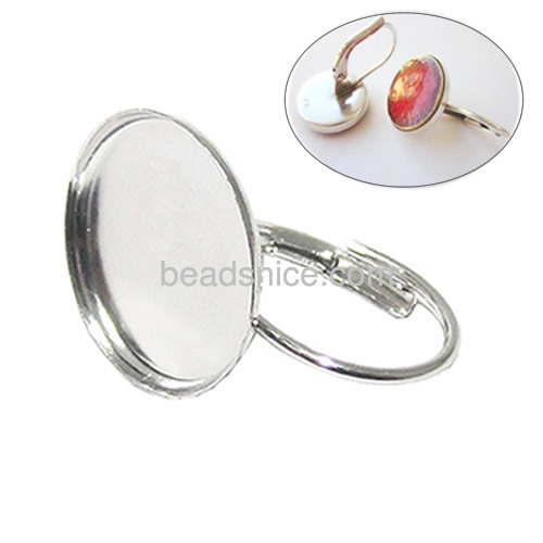 Blank earring bezel  sterling silver earring settings lever back pad inner 12mm