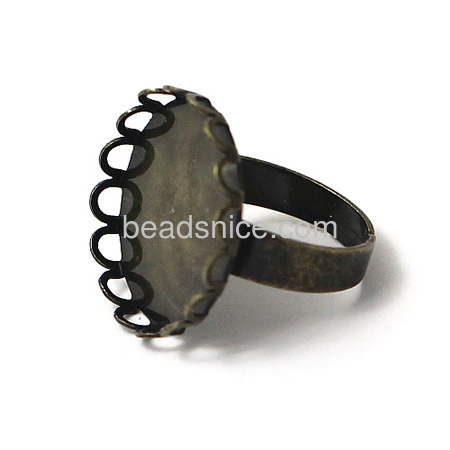 Brass Finger Ring Finding，Round，20mm，Depth:2mm，Inside Diameter:17mm，Nickel-Free，Lead-Safe，