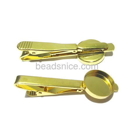 DIY Tie Clip Kit - w/16mm Bezel Setting,Length:54mm,Nickel-Free,Lead-Safe,