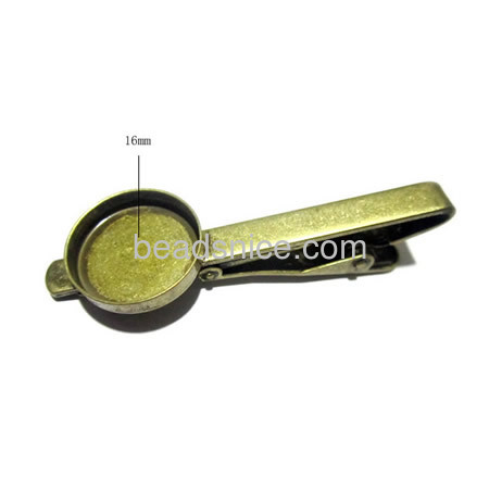 DIY Tie Clip Kit - w/16mm Bezel Setting,Length:54mm,Nickel-Free,Lead-Safe,