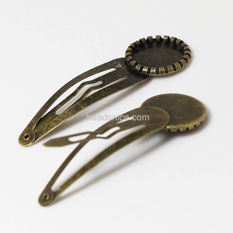 Snap on hair clip for DIY hair accessories and baby hair clips