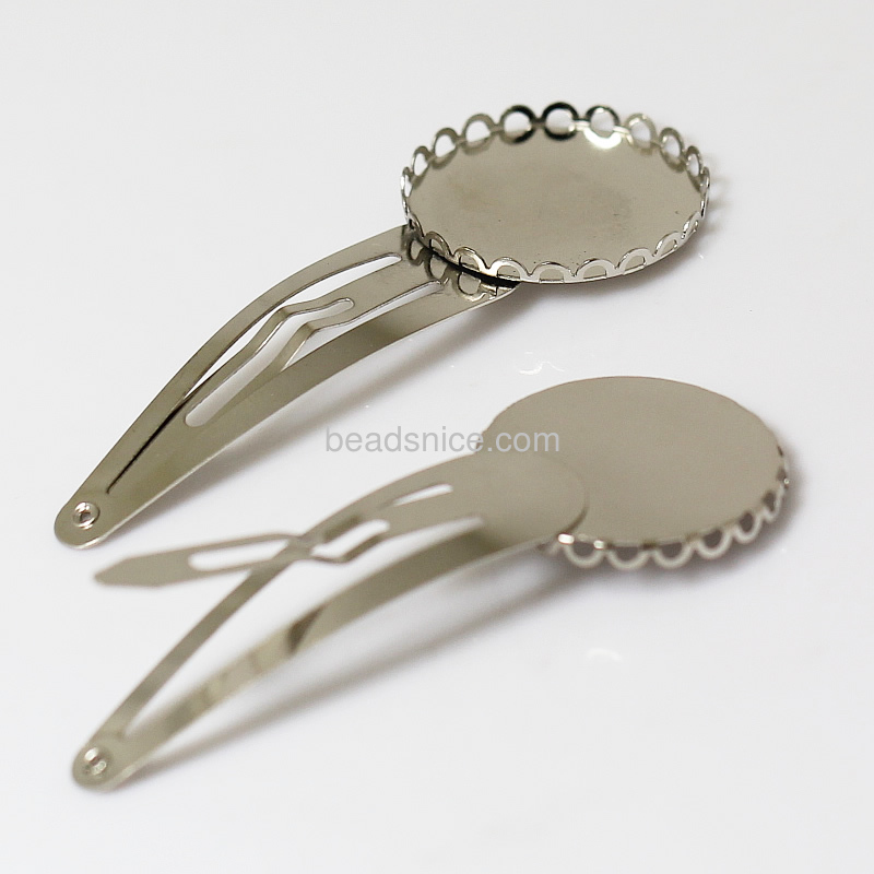 Jewelry hairpins  hair clip  round pase  nickel free
