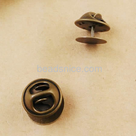 Brass Earrings Posts with pad， lead-safe, nickel-free