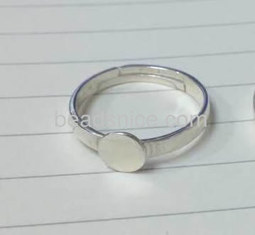 Ring base sterling silver Adjustable ring US ring size 6-8