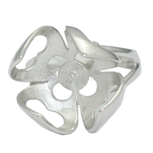 Flower ring base finger ring mountings 4 clover ring blanks base settings wholesale fashion rings jewelry accessory brass DIY
