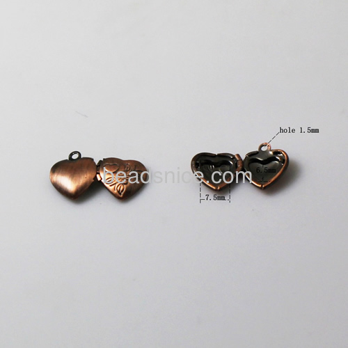Heart pendant charm jewelry finding brass Album box
