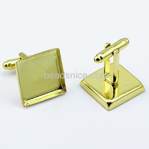 Fashion cufflinks blank  base metal cufflink findings brass