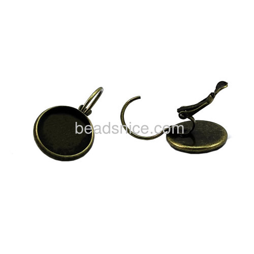 Hoop earring base brass round