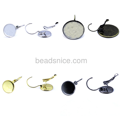 Stud earring base wholesale brass round