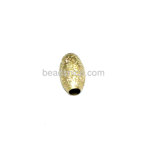 Gold filled beads charms brushed beads for bracelet wholesale fashion jewelry accessories DIY gift brass oval