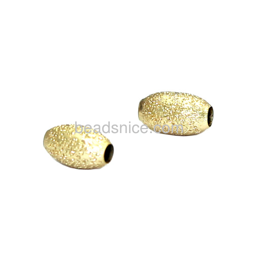 Metal bead frosted textured spacer beads wholesale jewelry findings handmade gift brass oval