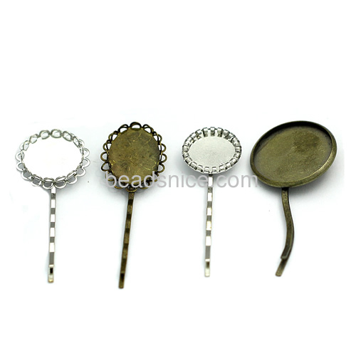 Hairpins with blank tray brass round