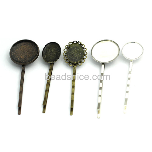 Hairpins with blank tray brass round