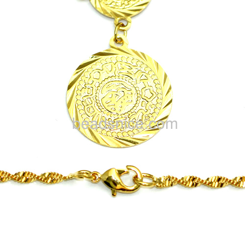 Pendant charms coin pendants chain necklaces jewelry findings best gift for her brass nickel-free lead-safe