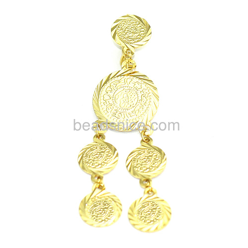 Earrings woman charms coin earring fashion design for women drop earrings wholesale jewelry earring findings brass