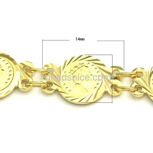 Coin Disc Bracelet in 24 K Real Gold Plated