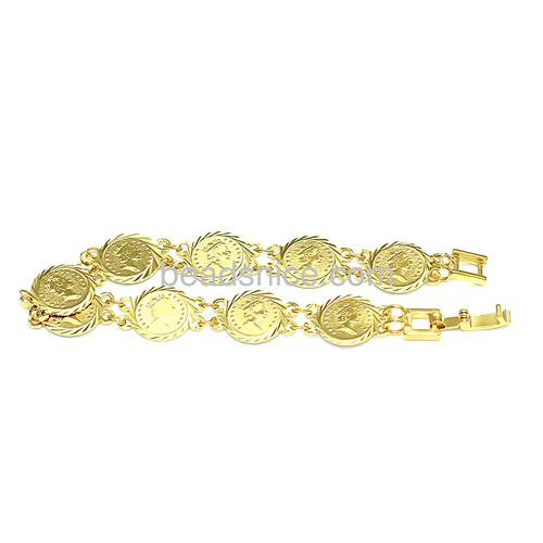 Women bracelets kit charm coin bracelet wholesale fashionable jewelry findings brass gifts for friends nickel-free lead-safe