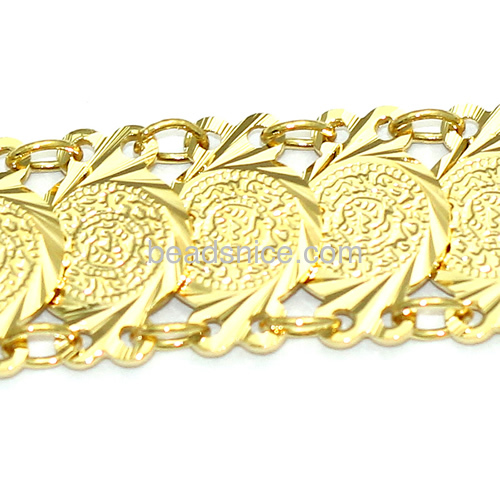 Coin bracelet bangle gold plating wholesale fashionable jewelry brass gifts nickel-free