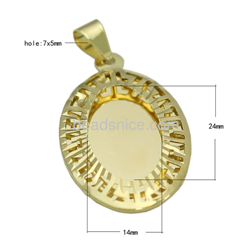 Hollow pendant photo locket pendants charms wholesale pendant jewelry accessory brass oval shape DIY nickel-free lead-safe