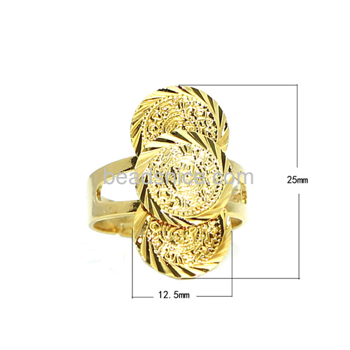 Gold filled coin rings charm models ring for women wholesale fashion jewelry findings brass nickel-free lead-safe