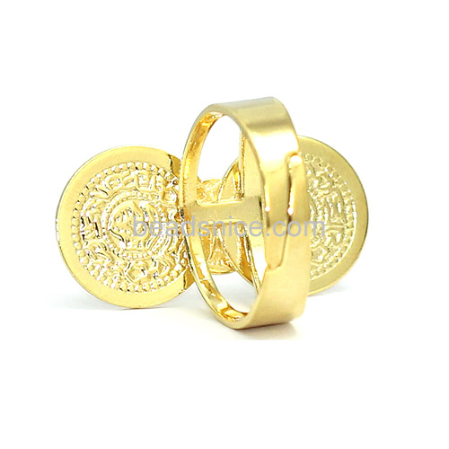 Vintage coin ring fashion coins ring Islam Muslim Allah ancient coins rings wholesale jewelry findings brass nickel-free