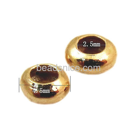 Gold plated  loose spacer beads brass   round
