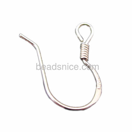 Silver 925 polish hook coil ear wire