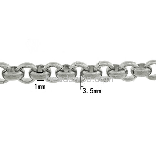 Stainless steel rolo chain original color nicklace-free and lead safe