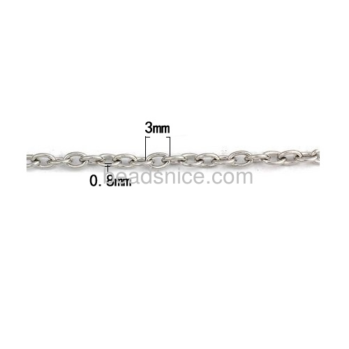 Stainless steel chain metal link chains oval necklace chain soldered links wholesale jewelry findings nickel-free more size for 