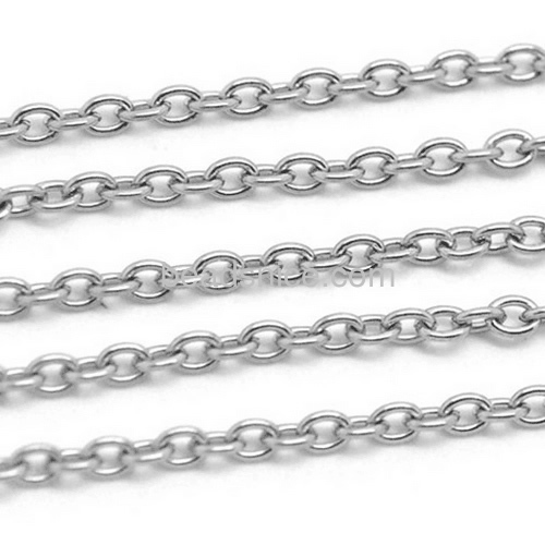 Steel chain link oval chain necklace wholesale fashion jewelry accessories 316L stainless steel nickel-free lead-safe DIY