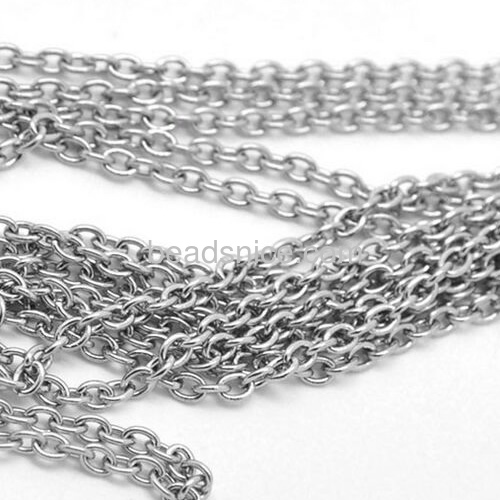 Stainless steel chain metal link chains oval necklace chain soldered links wholesale jewelry findings nickel-free more size for 