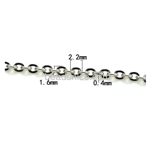 Flat oval chain metal links chains wholesale jewelry making supplies stainless steel nickel-free lead-safe DIY assorted size for