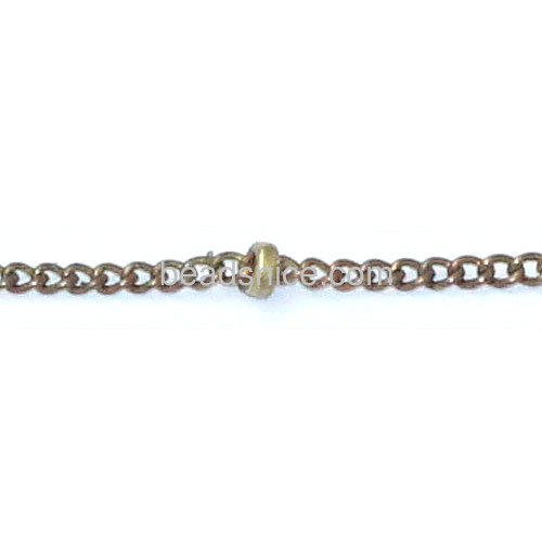 Curb chain link twist chain with bead wholesale jewelry findings brass nickel-free lead-safe DIY more colors for choice