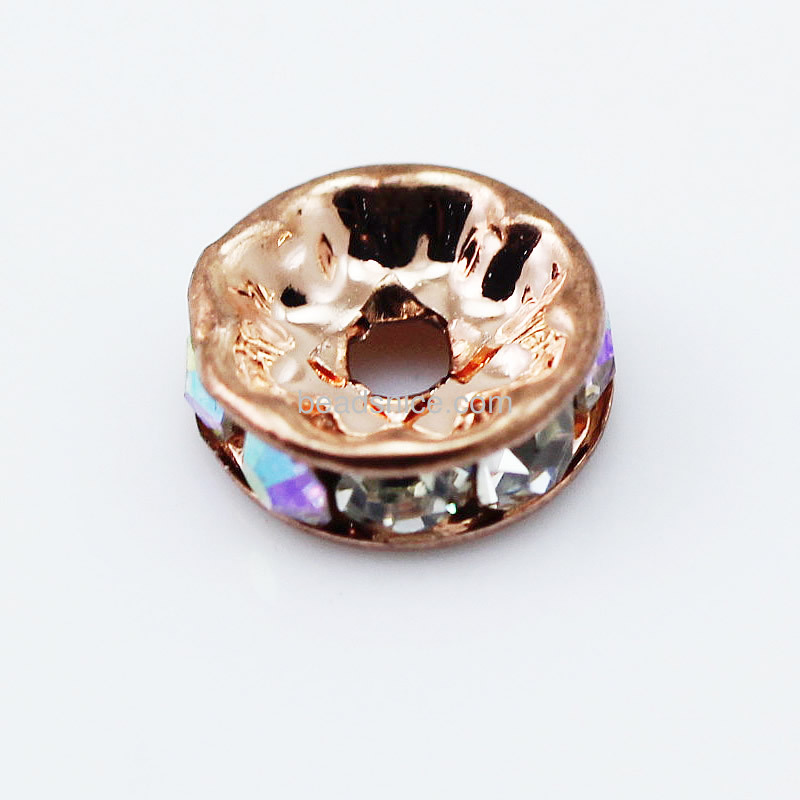 Rhinestone with brass Core European Beads,10mm,hole:2mm