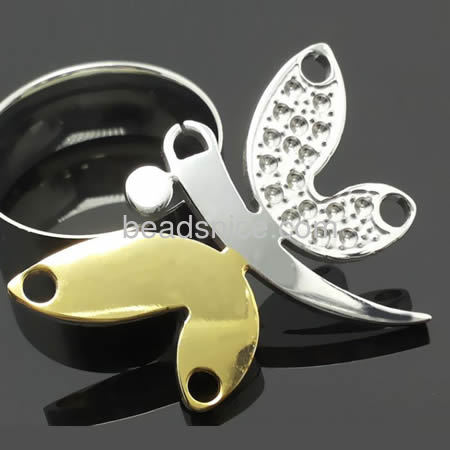 Butterfly pendant stamping blanks pendants micro-inlay zircon wholesale jewelry accessory stainless steel