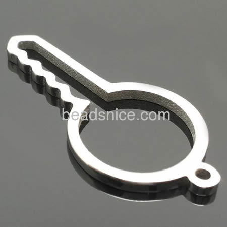 Fashion pendant stamping blanks key pendant unique hollow designed wholesale jewelry findings stainless steel