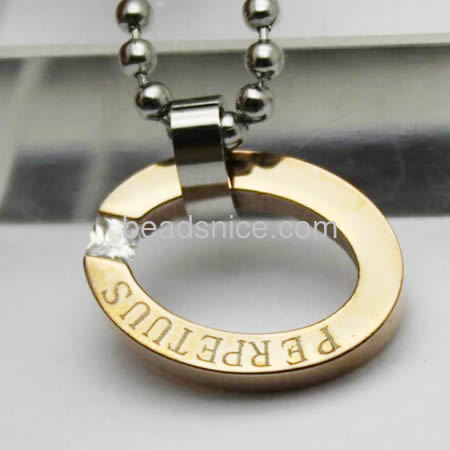 Stainless steel pendant with rhinestone,