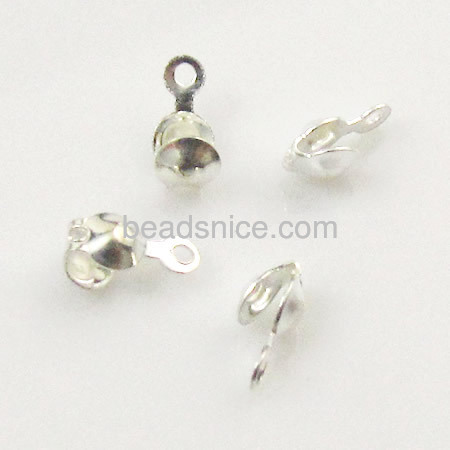 925 Sterling silver cap/tip beads,3.5x7mm，hole：1mm，