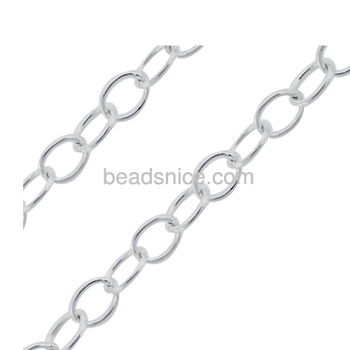 Sterling silver chain small cable chain for necklace wholesale jewelry findings nickel-free approx 5.2g per m