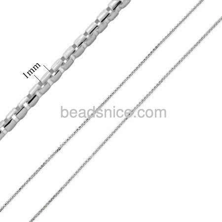 Rounded box chain necklace bracelet wholesale fashion jewelry chain sterling silver nickel-free approx 6g per m