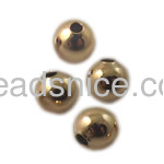 Seamless whole sale beads  brass gold plated  round