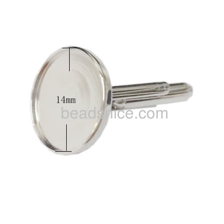 Cufflink parts blanks inner diameter 14mm nickel free  lead safe manual plated gloss finish