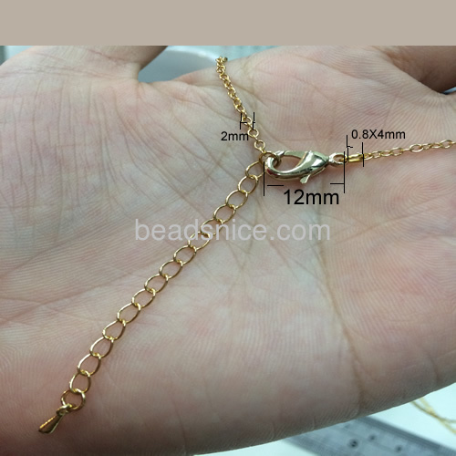 Brass necklace chain plated jewelry pendant adjustable gold  high quality