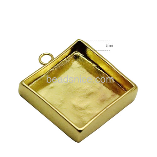 Brass square pendant jewelry finding diy